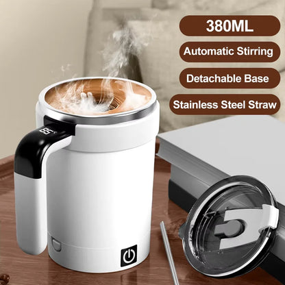 Taza Mezcladora Magnética Recargable USB - Acero Inoxidable